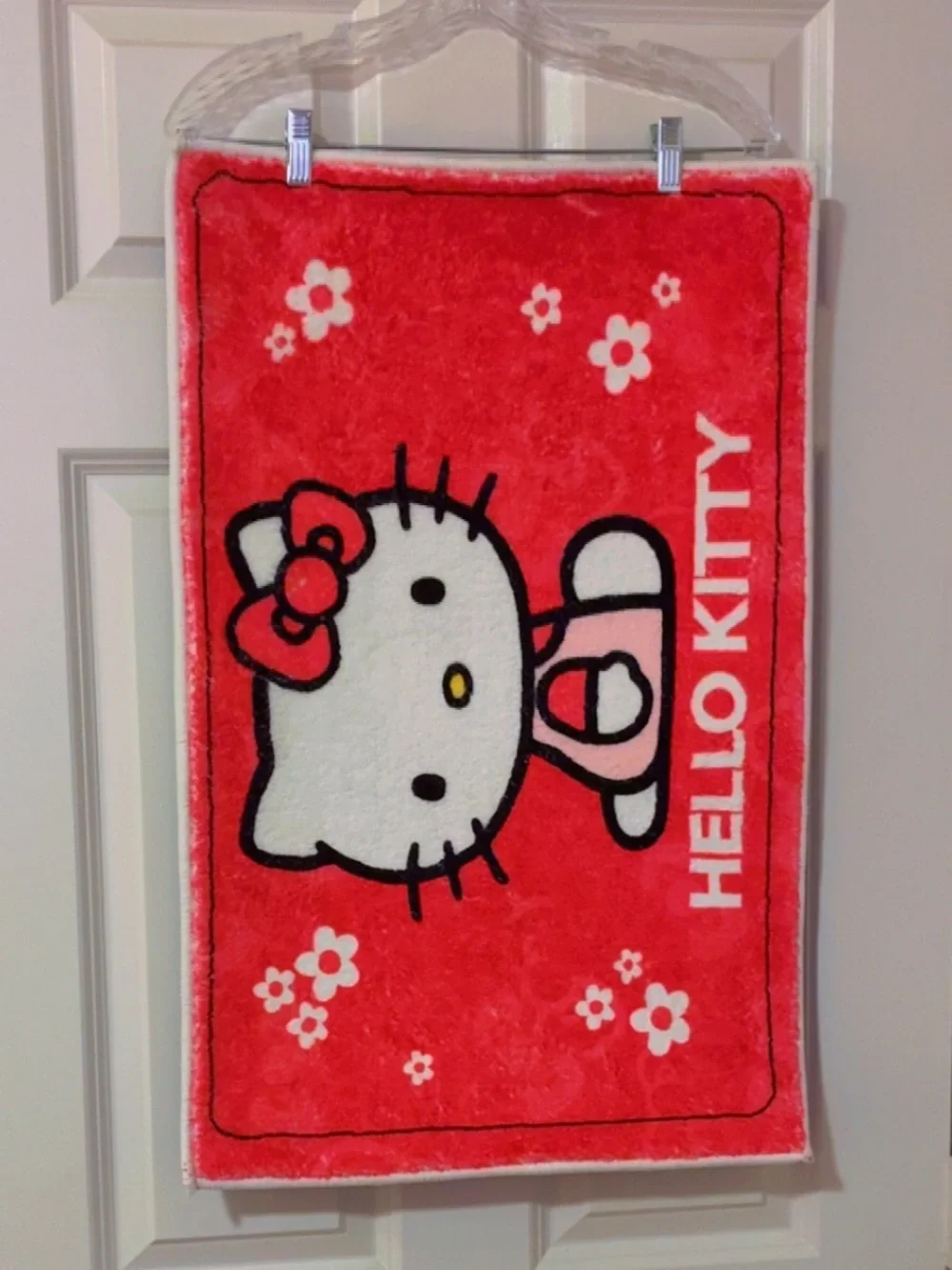 Sanrio Hello Kitty Plush Red and White Rug/mat
